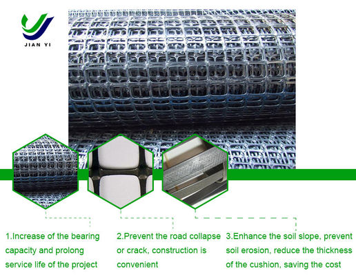 4m ~ 5m Bi-Axial Geogrid پلاستیکی برای حفاظت از شیب و تقویت پایه