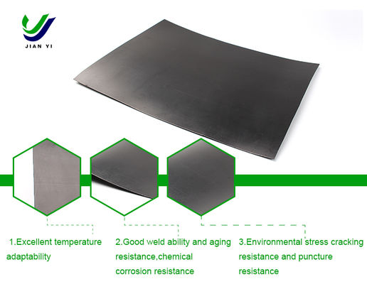 پولی اتیلن تراکم بالا HDPE Geomembrane خنک کننده ضد آب برای مهر و موم استخر ها، محل دفن زباله